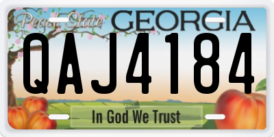 GA license plate QAJ4184
