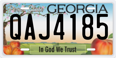 GA license plate QAJ4185