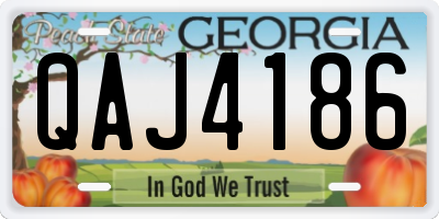 GA license plate QAJ4186