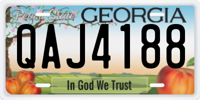 GA license plate QAJ4188