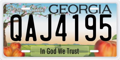 GA license plate QAJ4195