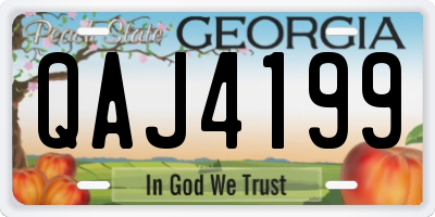 GA license plate QAJ4199