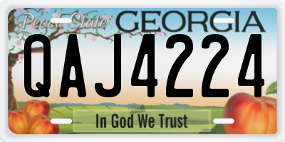 GA license plate QAJ4224