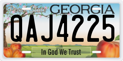 GA license plate QAJ4225