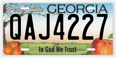 GA license plate QAJ4227