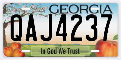 GA license plate QAJ4237