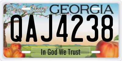 GA license plate QAJ4238
