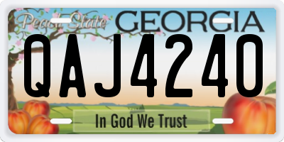 GA license plate QAJ4240
