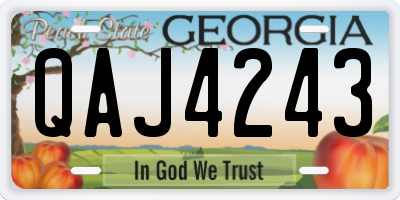 GA license plate QAJ4243