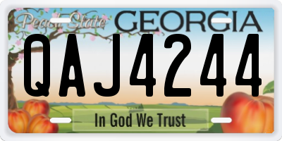 GA license plate QAJ4244