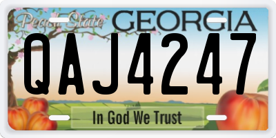 GA license plate QAJ4247