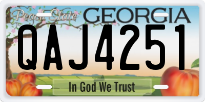 GA license plate QAJ4251