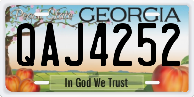 GA license plate QAJ4252