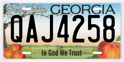 GA license plate QAJ4258