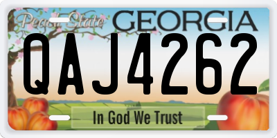 GA license plate QAJ4262