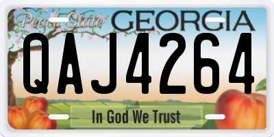 GA license plate QAJ4264