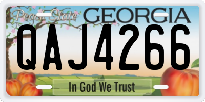 GA license plate QAJ4266