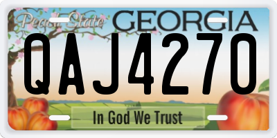 GA license plate QAJ4270