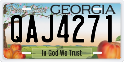GA license plate QAJ4271
