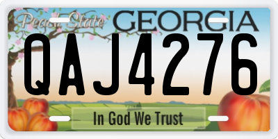 GA license plate QAJ4276