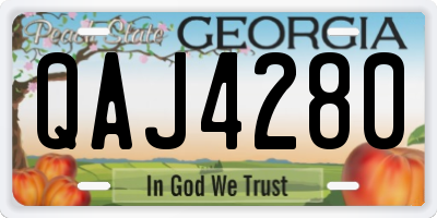 GA license plate QAJ4280