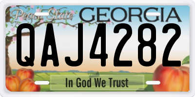 GA license plate QAJ4282