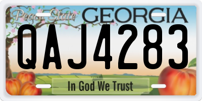GA license plate QAJ4283