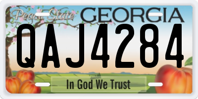 GA license plate QAJ4284