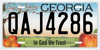 GA license plate QAJ4286