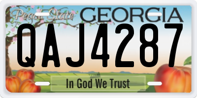 GA license plate QAJ4287