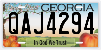 GA license plate QAJ4294
