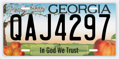 GA license plate QAJ4297