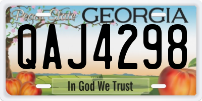 GA license plate QAJ4298