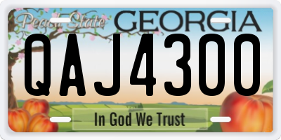 GA license plate QAJ4300