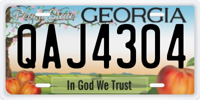 GA license plate QAJ4304