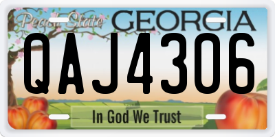 GA license plate QAJ4306