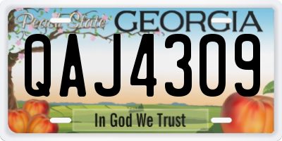 GA license plate QAJ4309