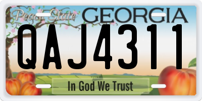 GA license plate QAJ4311