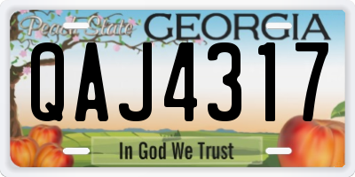 GA license plate QAJ4317