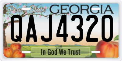 GA license plate QAJ4320