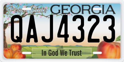 GA license plate QAJ4323