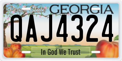 GA license plate QAJ4324