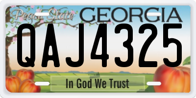 GA license plate QAJ4325