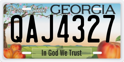 GA license plate QAJ4327