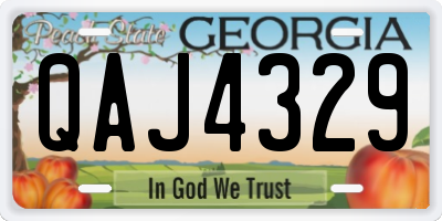 GA license plate QAJ4329
