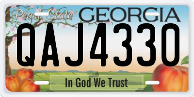 GA license plate QAJ4330