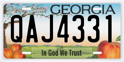 GA license plate QAJ4331