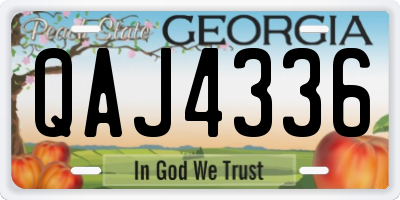 GA license plate QAJ4336