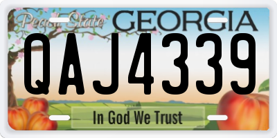 GA license plate QAJ4339