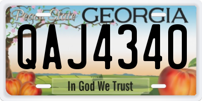 GA license plate QAJ4340